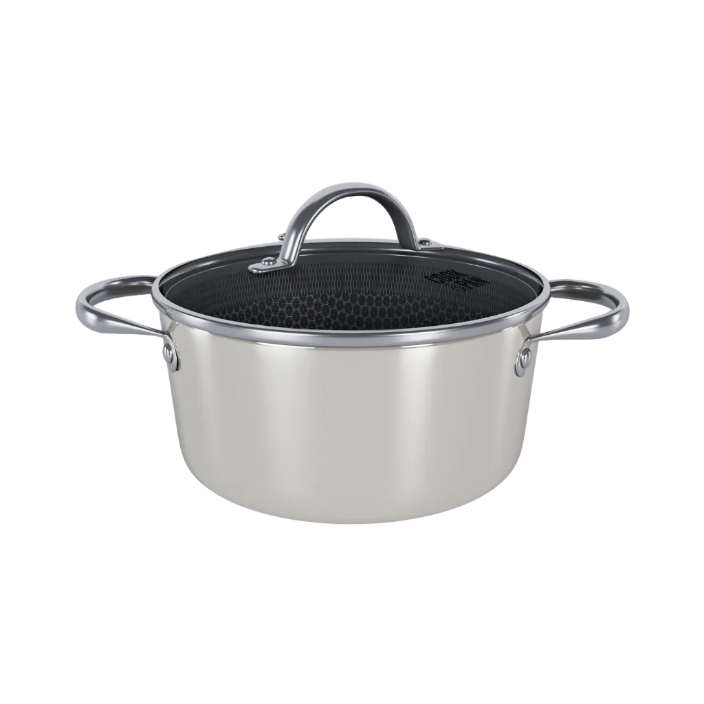 Go Ivory Honey Kookpan met deksel 20 cm - RVS
