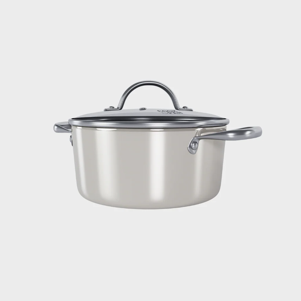 Go Ivory Honey Kookpan met deksel 22 cm - RVS - Image 3