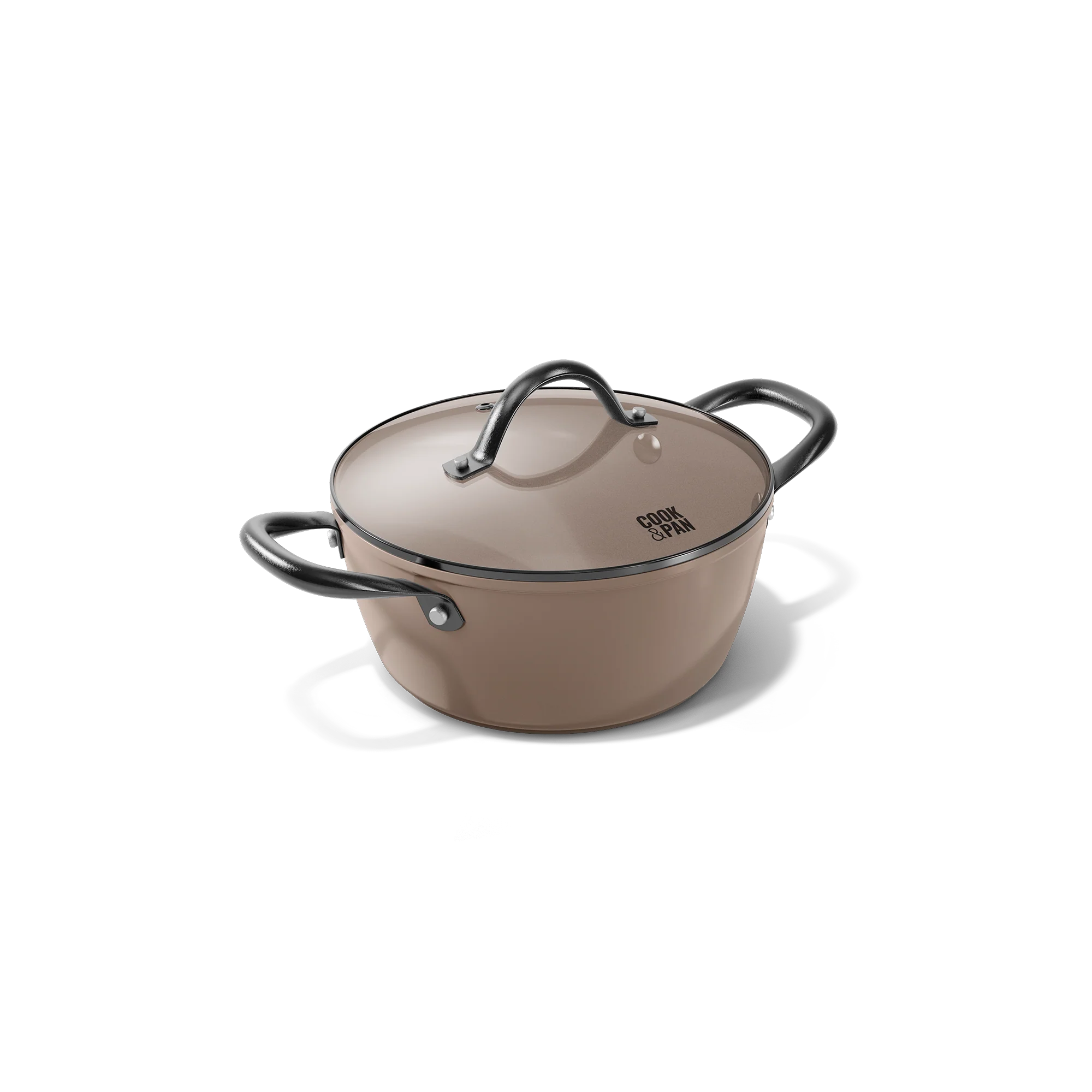 Taupe of Mind Kookpan met deksel 20 cm