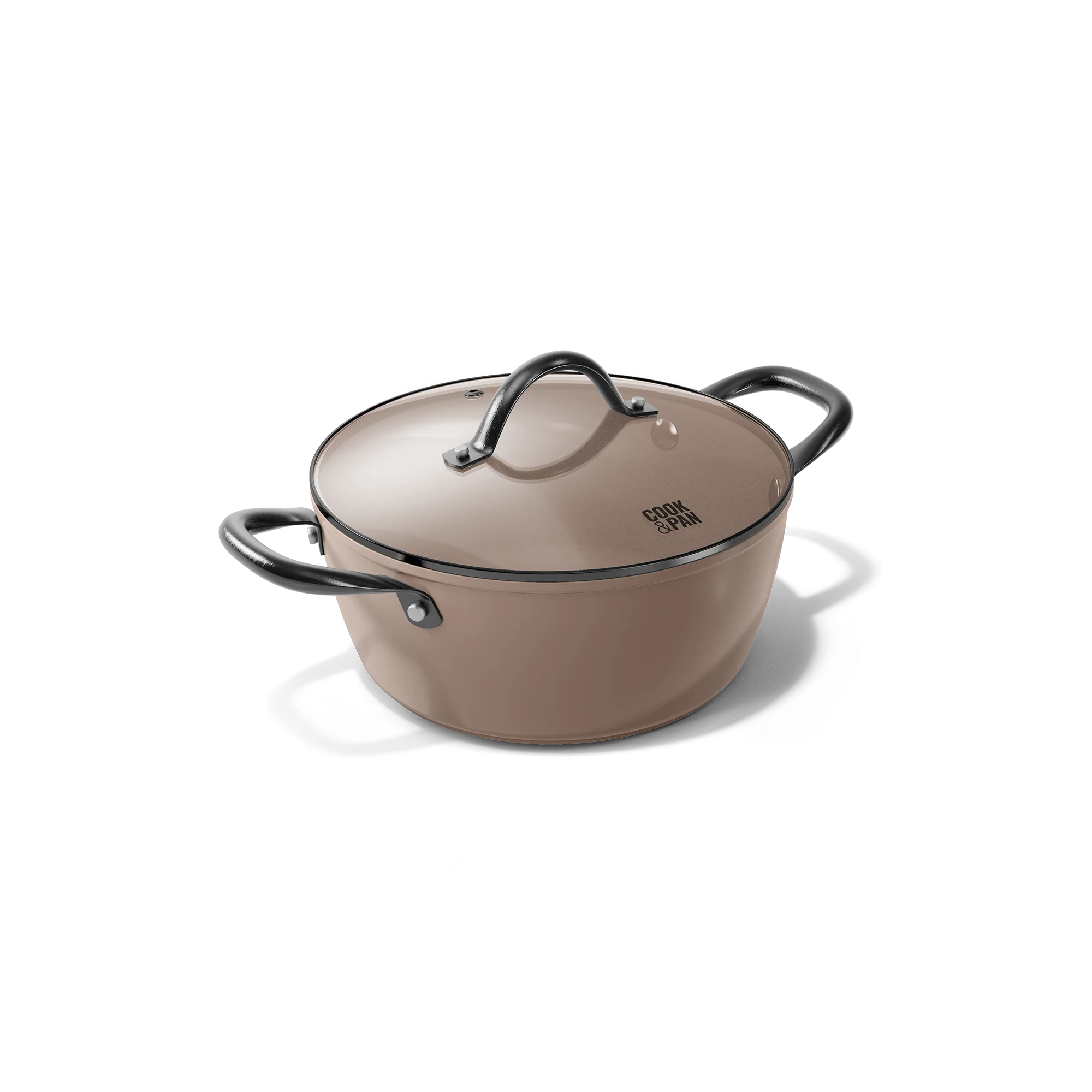 Taupe of Mind Kookpan met deksel 24 cm