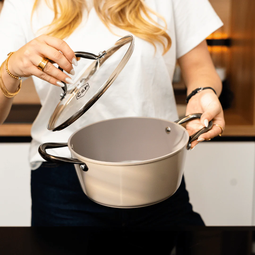 Taupe of Mind Kookpan met deksel 20 cm - Image 2