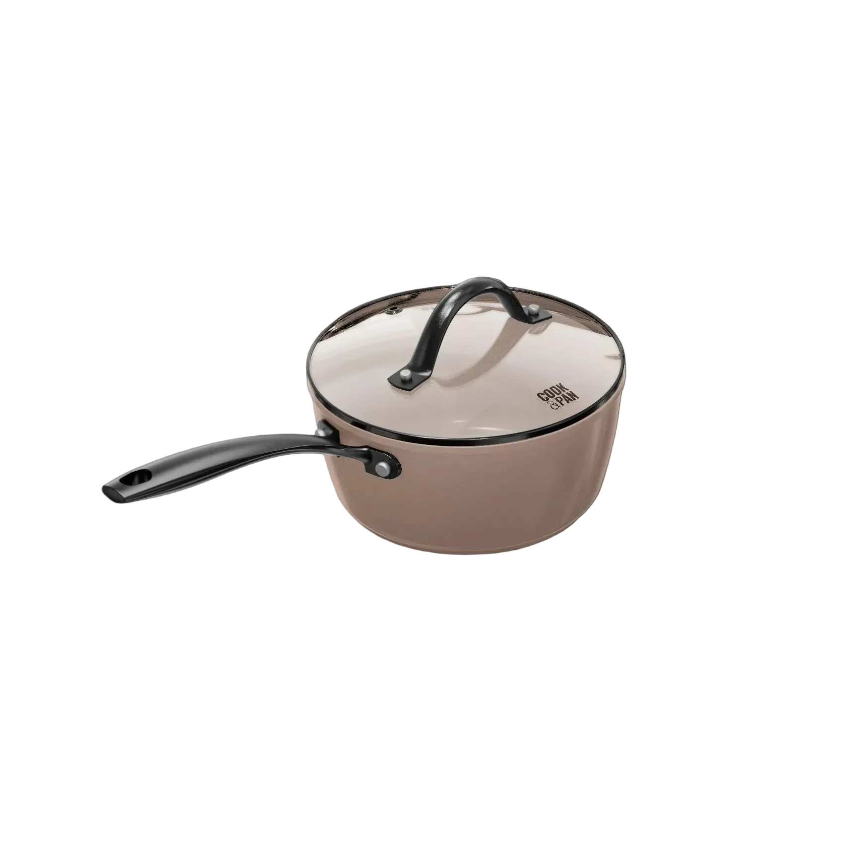 Taupe of Mind Steelpan met glazen deksel 18 cm