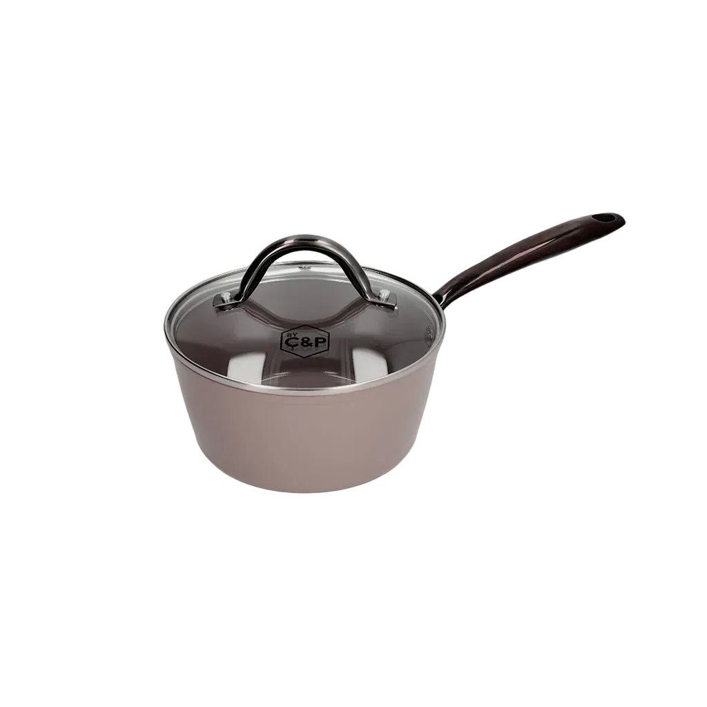 Taupe of Mind Steelpan met glazen deksel 18 cm - Image 2